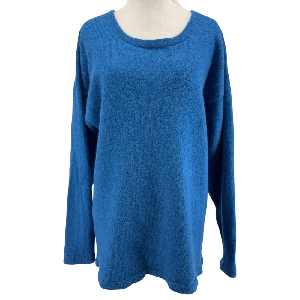 James Street Co. Women's Blue Baby Alpaca Merino Wool Oversized Sweater Small